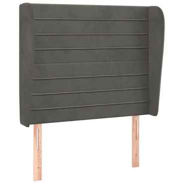 vidaXL Kopfteil mit Ohren Dunkelgrau 103x23x118/128 cm Samt