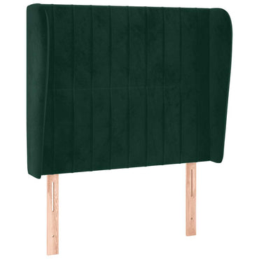 vidaXL Kopfteil mit Ohren Dunkelgrün 93x23x118/128 cm Samt
