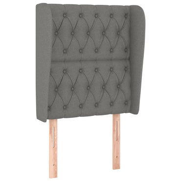 vidaXL Kopfteil mit Ohren Dunkelgrau 83x23x118/128 cm Stoff