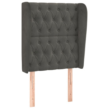 vidaXL Kopfteil mit Ohren Dunkelgrau 83x23x118/128 cm Samt