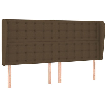 vidaXL Kopfteil mit Ohren Dunkelbraun 163x23x118/128 cm Stoff