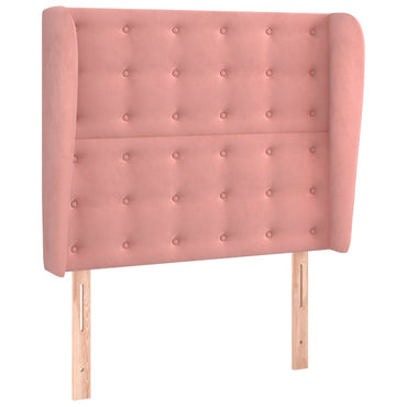 vidaXL Kopfteil mit Ohren Rosa 93x23x118/128 cm Samt