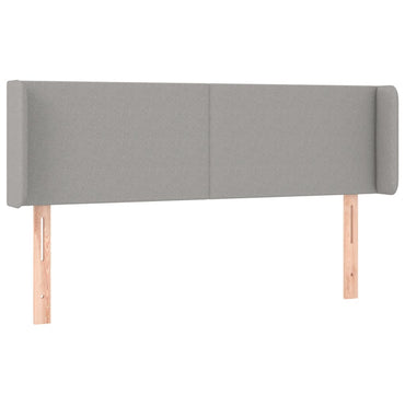 vidaXL Kopfteil mit Ohren Hellgrau 147x16x78/88 cm Stoff