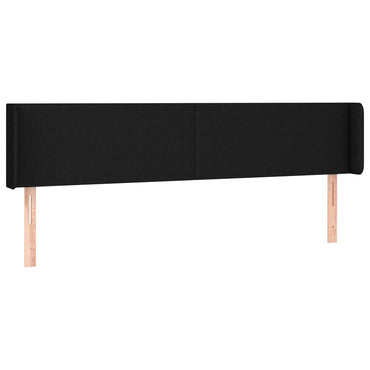 vidaXL Kopfteil mit Ohren Schwarz 163x16x78/88 cm Stoff