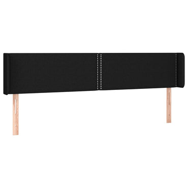 vidaXL Kopfteil mit Ohren Schwarz 163x16x78/88 cm Stoff