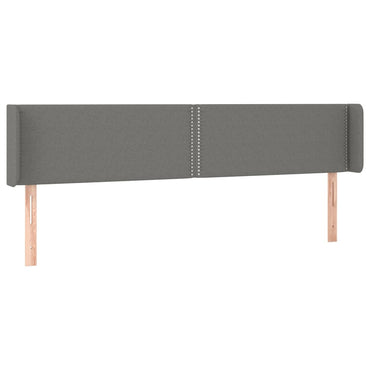 vidaXL Kopfteil mit Ohren Dunkelgrau 183x16x78/88 cm Stoff