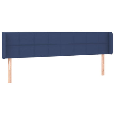 vidaXL Kopfteil mit Ohren Blau 203x16x78/88 cm Stoff