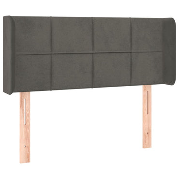 vidaXL Kopfteil mit Ohren Dunkelgrau 93x16x78/88 cm Samt