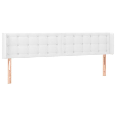 vidaXL Kopfteil mit Ohren Weiß 163x16x78/88 cm Kunstleder