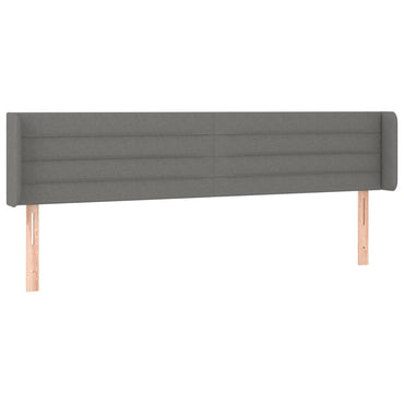 vidaXL Kopfteil mit Ohren Dunkelgrau 203x16x78/88 cm Stoff