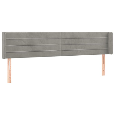vidaXL Kopfteil mit Ohren Hellgrau 163x16x78/88 cm Samt