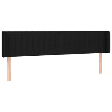 vidaXL Kopfteil mit Ohren Schwarz 163x16x78/88 cm Stoff