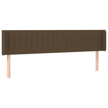 vidaXL Kopfteil mit Ohren Dunkelbraun 203x16x78/88 cm Stoff
