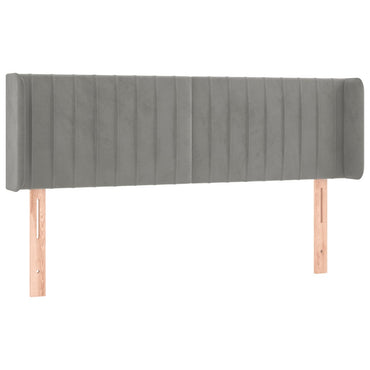vidaXL Kopfteil mit Ohren Hellgrau 147x16x78/88 cm Samt