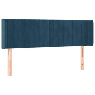 vidaXL Kopfteil mit Ohren Dunkelblau 147x16x78/88 cm Samt
