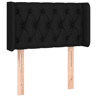 vidaXL Kopfteil mit Ohren Schwarz 83x16x78/88 cm Stoff
