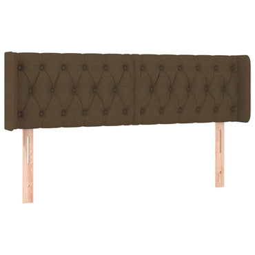 vidaXL Kopfteil mit Ohren Dunkelbraun 163x16x78/88 cm Stoff