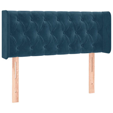 vidaXL Kopfteil mit Ohren Dunkelblau 93x16x78/88 cm Samt