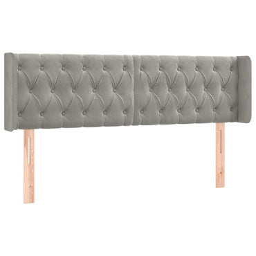 vidaXL Kopfteil mit Ohren Hellgrau 163x16x78/88 cm Samt