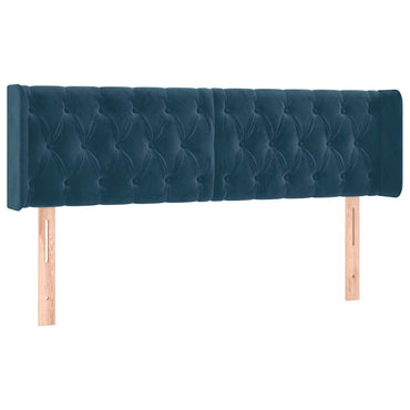 vidaXL Kopfteil mit Ohren Dunkelblau 163x16x78/88 cm Samt