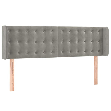 vidaXL Kopfteil mit Ohren Hellgrau 147x16x78/88 cm Samt