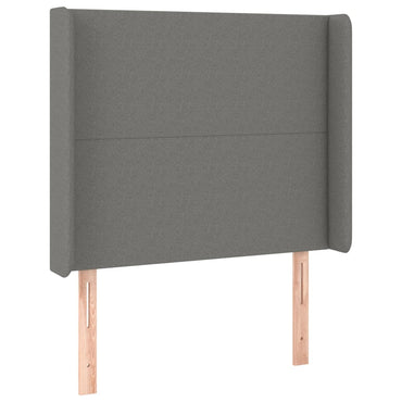 vidaXL Kopfteil mit Ohren Dunkelgrau 103x16x118/128 cm Stoff