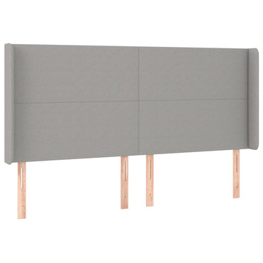vidaXL Kopfteil mit Ohren Hellgrau 183x16x118/128 cm Stoff