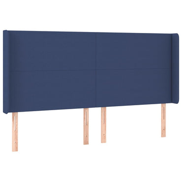 vidaXL Kopfteil mit Ohren Blau 183x16x118/128 cm Stoff