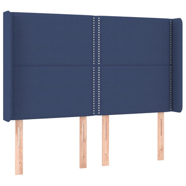 vidaXL Kopfteil mit Ohren Blau 147x16x118/128 cm Stoff