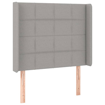vidaXL Kopfteil mit Ohren Hellgrau 83x16x118/128 cm Stoff
