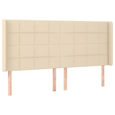 vidaXL Kopfteil mit Ohren Creme 163x16x118/128 cm Stoff