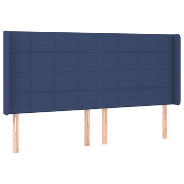 vidaXL Kopfteil mit Ohren Blau 183x16x118/128 cm Stoff