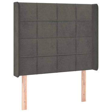 vidaXL Kopfteil mit Ohren Dunkelgrau 93x16x118/128 cm Samt