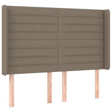 vidaXL Kopfteil mit Ohren Taupe 147x16x118/128 cm Stoff