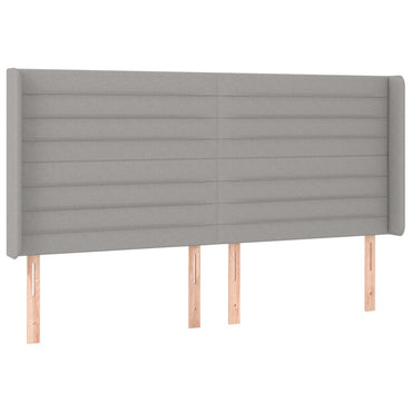 vidaXL Kopfteil mit Ohren Hellgrau 163x16x118/128 cm Stoff