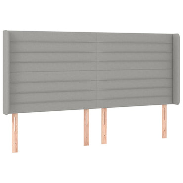 vidaXL Kopfteil mit Ohren Hellgrau 183x16x118/128 cm Stoff