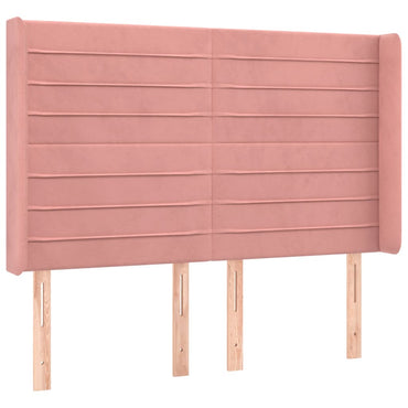 vidaXL Kopfteil mit Ohren Rosa 147x16x118/128 cm Samt