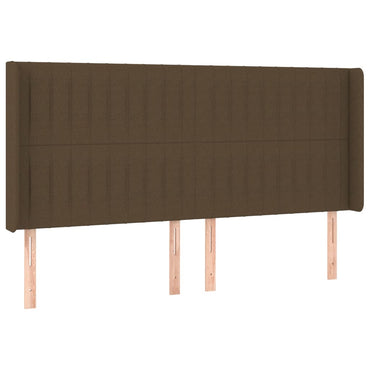 vidaXL Kopfteil mit Ohren Dunkelbraun 163x16x118/128 cm Stoff