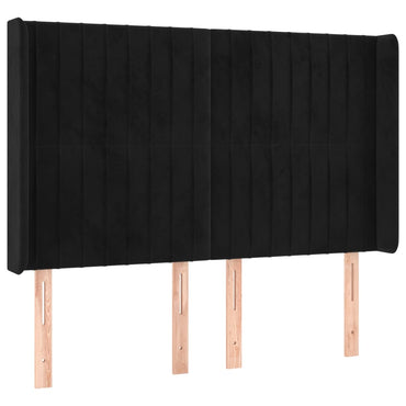 vidaXL Kopfteil mit Ohren Schwarz 147x16x118/128 cm Samt