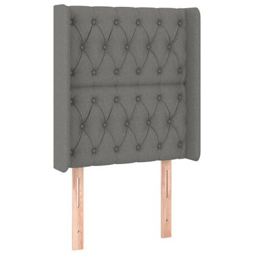 vidaXL Kopfteil mit Ohren Dunkelgrau 83x16x118/128 cm Stoff