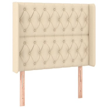 vidaXL Kopfteil mit Ohren Creme 93x16x118/128 cm Stoff