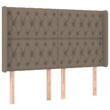 vidaXL Kopfteil mit Ohren Taupe 147x16x118/128 cm Stoff
