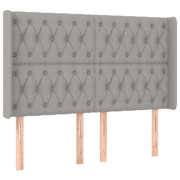 vidaXL Kopfteil mit Ohren Hellgrau 163x16x118/128 cm Stoff