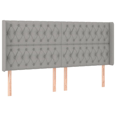 vidaXL Kopfteil mit Ohren Hellgrau 183x16x118/128 cm Stoff