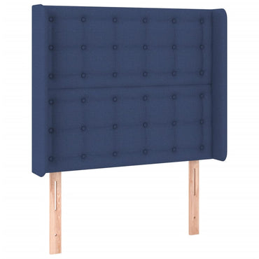 vidaXL Kopfteil mit Ohren Blau 93x16x118/128 cm Stoff