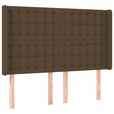 vidaXL Kopfteil mit Ohren Dunkelbraun 147x16x118/128 cm Stoff