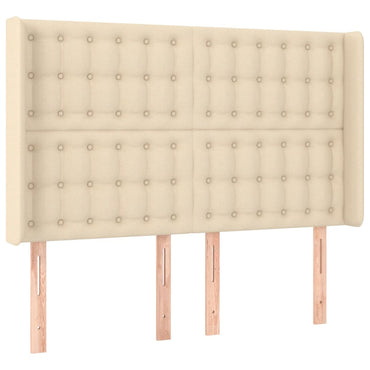 vidaXL Kopfteil mit Ohren Creme 147x16x118/128 cm Stoff