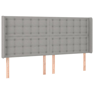 vidaXL Kopfteil mit Ohren Hellgrau 163x16x118/128 cm Stoff