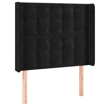 vidaXL Kopfteil mit Ohren Schwarz 93x16x118/128 cm Samt