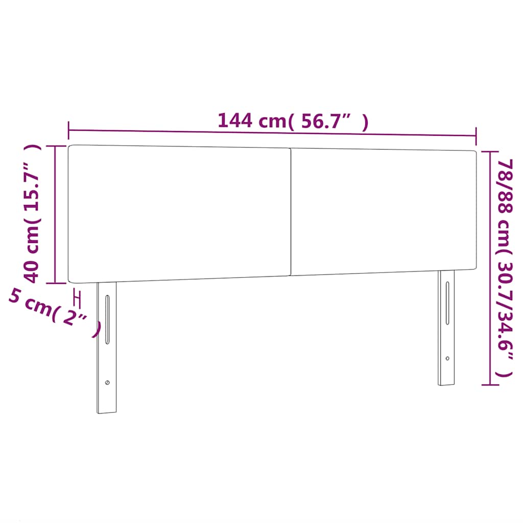 LED Kopfteil Dunkelgrün 144x5x78/88 cm Samt